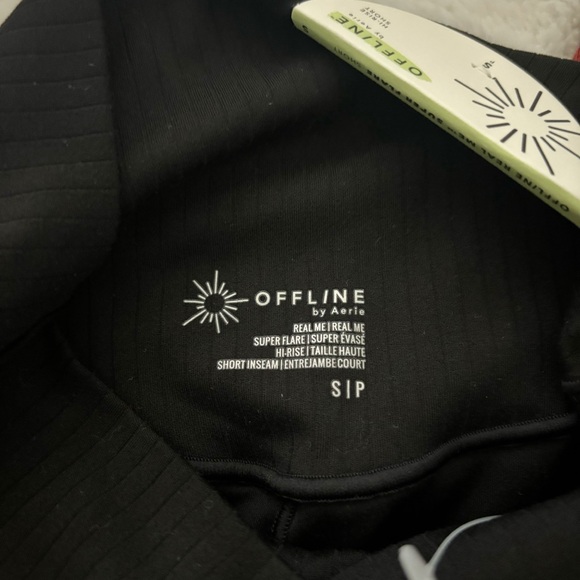 OFFLINE By Aerie Real Me High Waisted Crossover Rib Super Flare Legging S Short - Picture 8 of 16